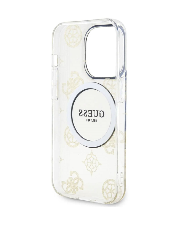 Custodia CG Mobile Guess Per IPhone 15 Pro: Glitter E Grande Logo 4G, Colore Oro, Protezione Antiurto