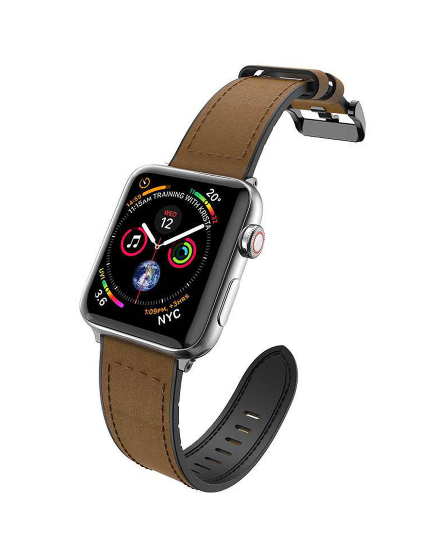 X-Doria Hybrid Leather Band for Apple Watch 42mm/44mm Brown